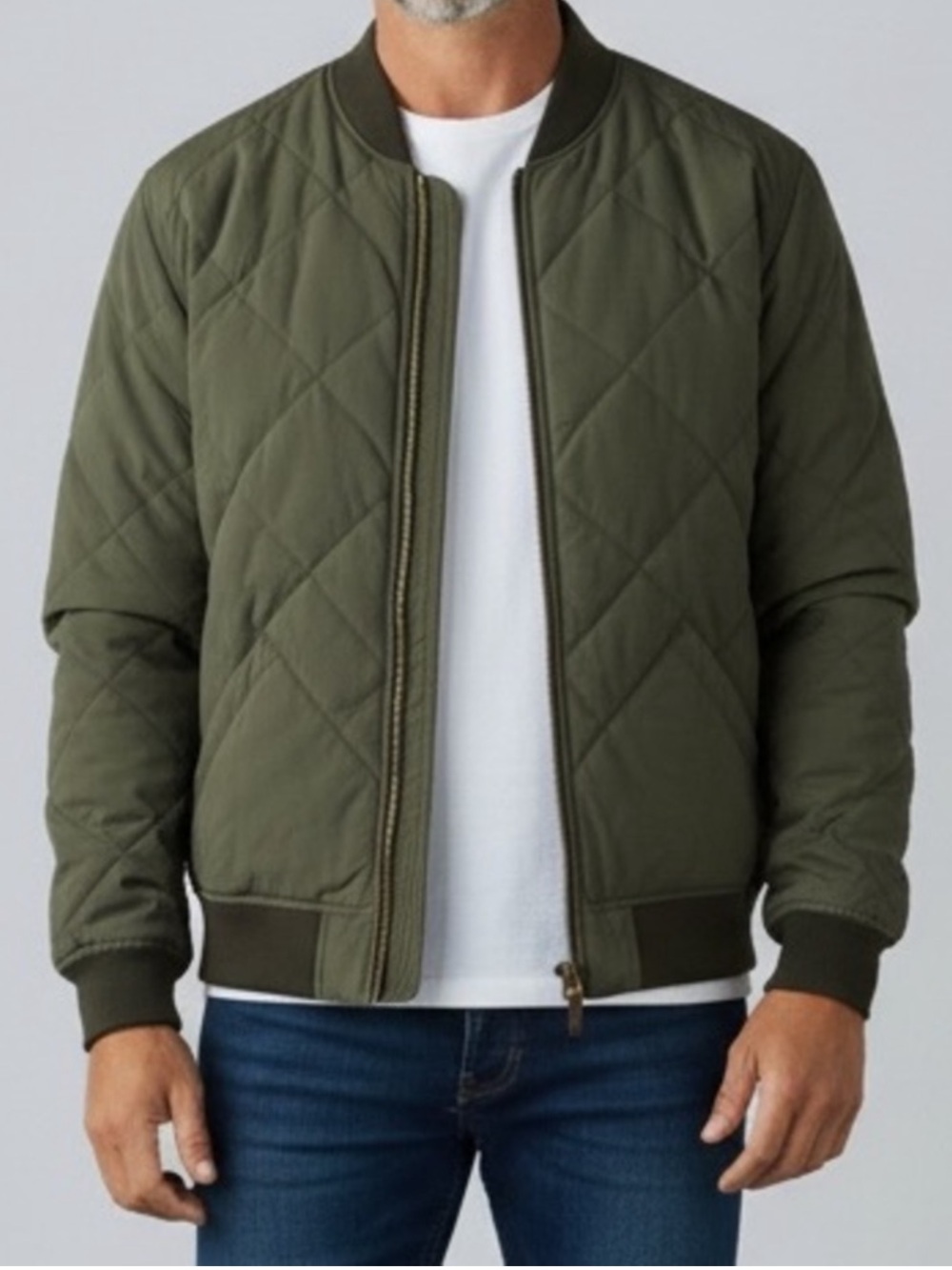Eddie Bauer Jacket 1936 Skyliner Quilted Bomber Down Outdoor Olive Green Small
